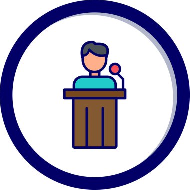 Siyaset ikonu. Web için basit bir konferans vektör simgesi çizimi