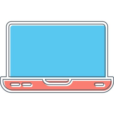 dizüstü bilgisayar simgesi, vektör illüstrasyonu basit tasarım