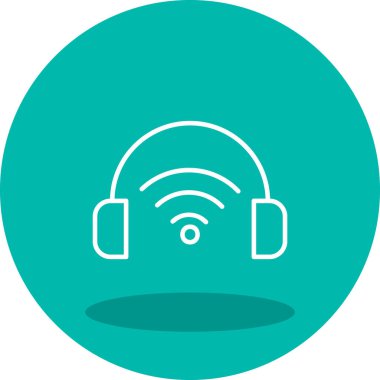 Çevrimiçi Podcast ikon vektör çizimi