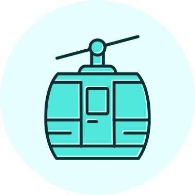 Kablo araba simgesi, vektör illüstrasyonu 