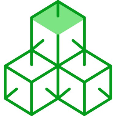 Bir Küp simgesinin vektör illüstrasyonu 