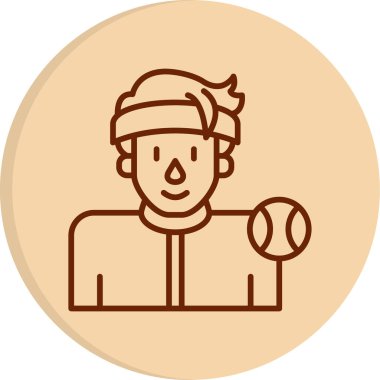 Tenis oyuncusu simgesi, vektör illüstrasyonu 