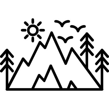 dağ simgesinin vektör illüstrasyonu