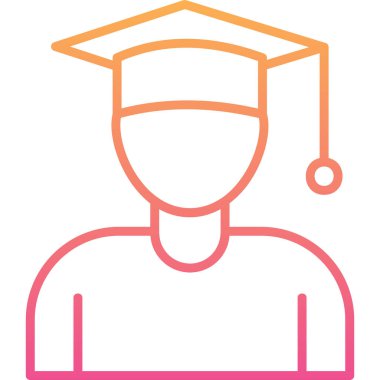 Öğrenci. Web simgesi basit illüstrasyon 