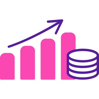Büyüme grafiği Web simgesi basit illüstrasyon 