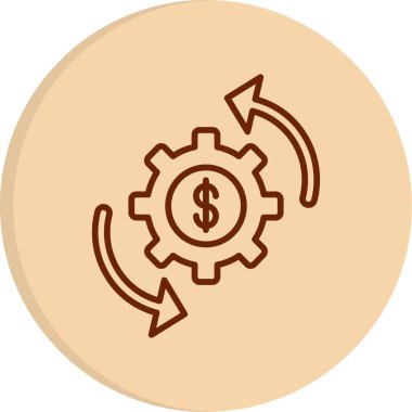 dişli ve dolar işareti web simgesi basit illüstrasyon