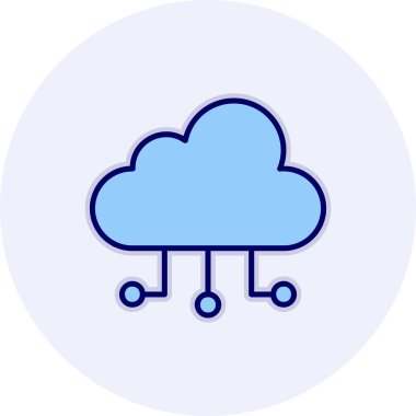 bulut hesaplama ağ simgesi, vektör illüstrasyonu 