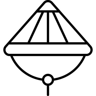 Bambu şapka simgesi, basit vektör çizimi  