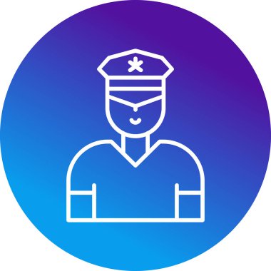 Güvenlik subayı simgesi, vektör illüstrasyonu basit tasarım