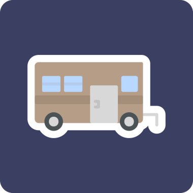 Camper van simge vektör çizim