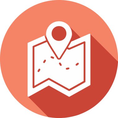 harita simgesinin vektör illüstrasyonu 