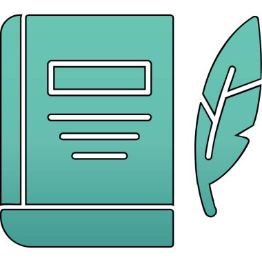 Edebiyat. Web simgesi basit illüstrasyon 