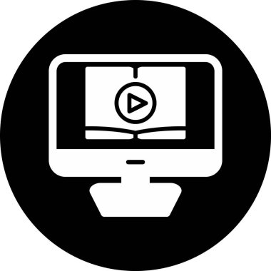 Video dersi için. Web simgesi basit illüstrasyon