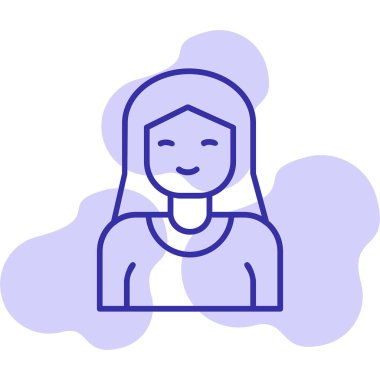 kız ana hatları ikon vektör illüstrasyonu 