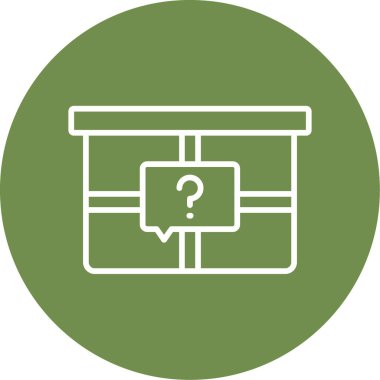 Gizem Kutusu simgesi, vektör illüstrasyonu basit tasarım