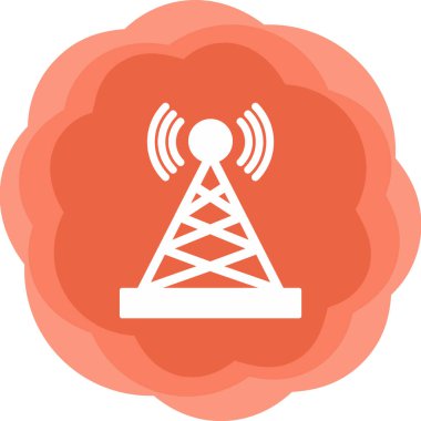 Uydu kulesi işaret çizgisi ağ simgesi, vektör illüstrasyonu