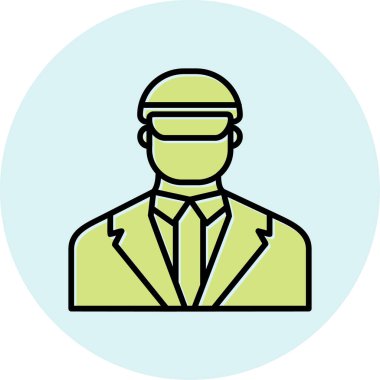 Güvenlik subayı simgesi, vektör illüstrasyonu basit tasarım