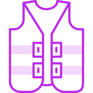 Ceket yeleği simgesi, vektör illüstrasyonu