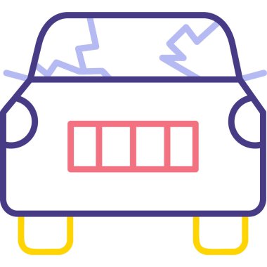 Kırık araba simgesi vektör illüstrasyonu