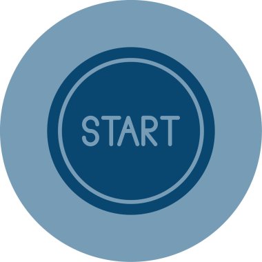 Düğme web simgesi, vektör illüstrasyonunu başlat  