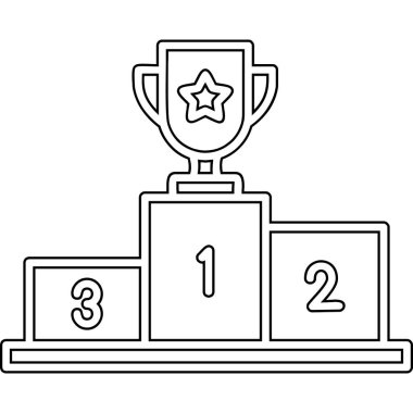 Kazanan kupa ikonu. özet çizimi 