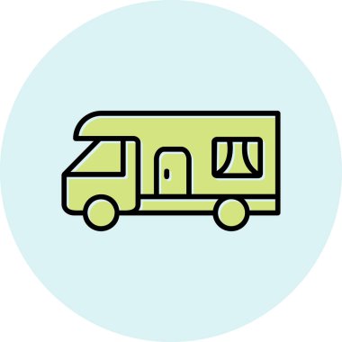 karavan web simgesi basit illüstrasyon