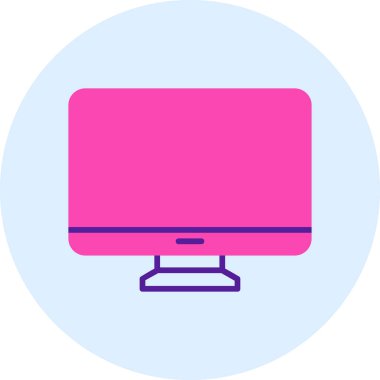 Bilgisayar monitörü. Web simgesi basit illüstrasyon 