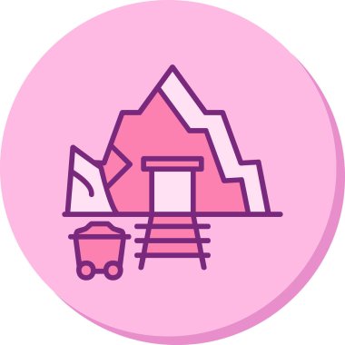 Taş mağara girişi. Taşlı madenin vektör illüstrasyonu