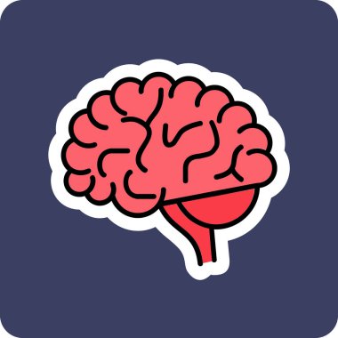 Beyin. Web simgesi basit illüstrasyon 
