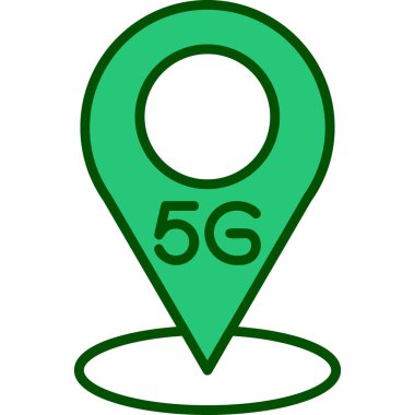 5G Konum simgesi vektör illüstrasyonu