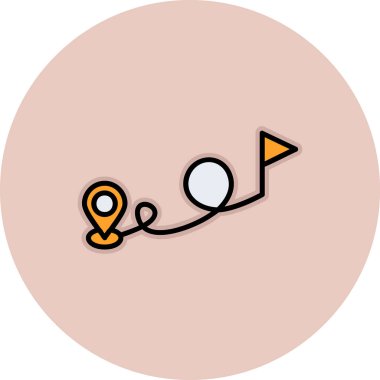 Hedef konsept, konum pin vektörü simgesi