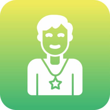 Yıldızlı erkek avatar. Web simgesi basit illüstrasyon 