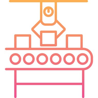 Üretim süreci simgesi, vektör illüstrasyonu basit tasarım