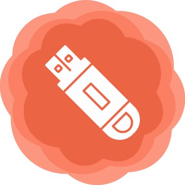 Flash disk simgesi, vektör illüstrasyon tasarımı