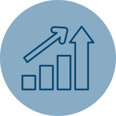 Büyüme grafiği Web simgesi vektör illüstrasyonu