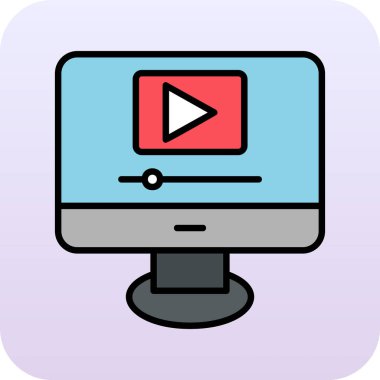 video oynatıcı simgesi, vektör illüstrasyonu 