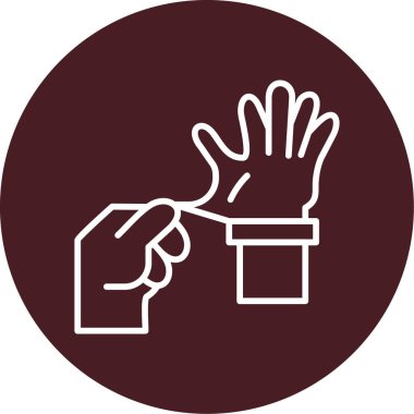 Lastik Eldiven simgesi, vektör illüstrasyonu 