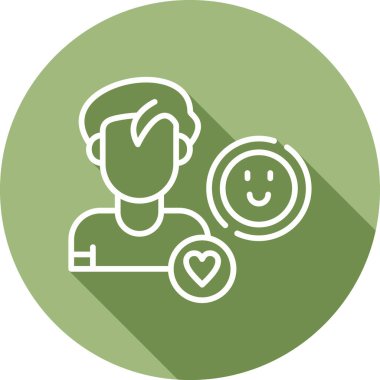 Mutlu emoji simgesine sahip insan avatarı, vektör illüstrasyonu basit tasarım