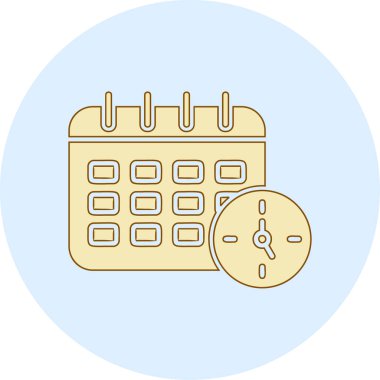 Zamanlama simgesi, vektör illüstrasyonu