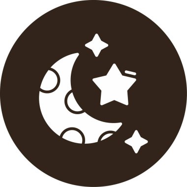 Yıldızlı ay. Web simgesi basit illüstrasyon 