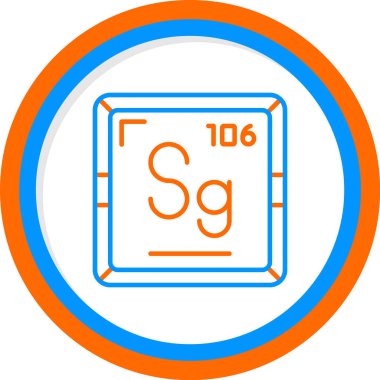 Seaborgium web simgesi, vektör illüstrasyonu