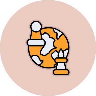 Jeopolitik ağ simgesi, vektör illüstrasyonu