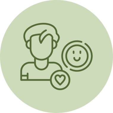 Mutlu emoji simgesine sahip insan avatarı, vektör illüstrasyonu basit tasarım