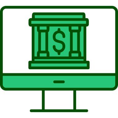 Çevrimiçi bankacılık simgesi vektör illüstrasyon grafik tasarımı