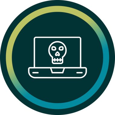 Laptop vektör çiziminde ölü kafatası simgesi