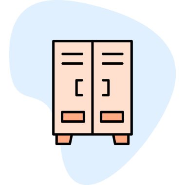 Dolap. Web simgesi basit illüstrasyon  