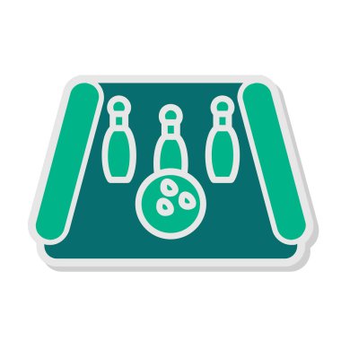 Bowling lobutları ve top ikonu, vektör illüstrasyonu