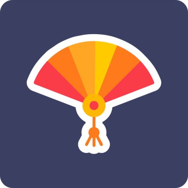 Çin fan web simgesi basit tasarım            