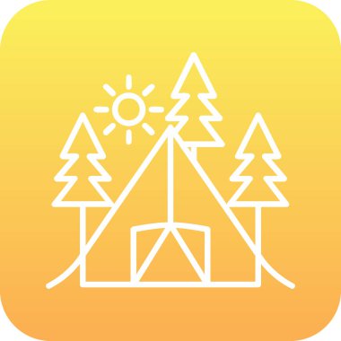 Kamp web simgesi vektör illüstrasyonu