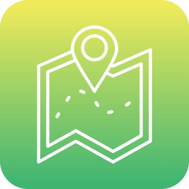 harita simgesinin vektör illüstrasyonu 